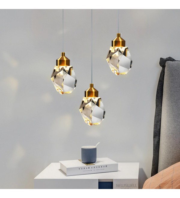 Подвесной светильник Delight Collection Crystal rock II 9701P/3R brass