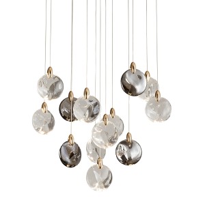 Подвесной светильник Delight Collection OD2440-13 gold/clear+amber+grey