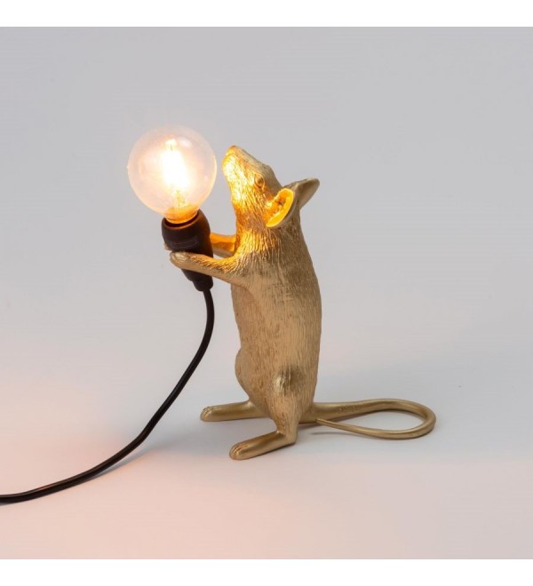 Настольная лампа Seletti Mouse Lamp Standing GOLD USB