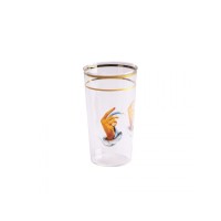 Стакан Seletti Toiletpaper Glass Hands with snakes (прозрачный, золотой)