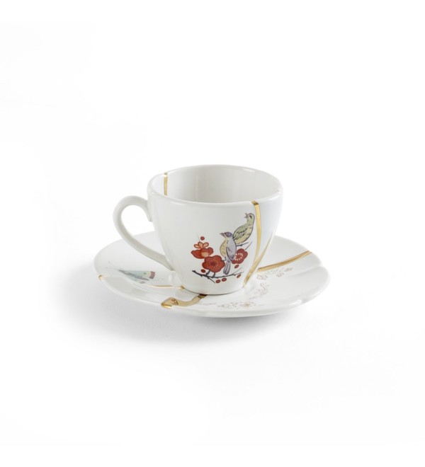 Кофейная пара Seletti Kintsugi (белый, золотой, арт. 09642)