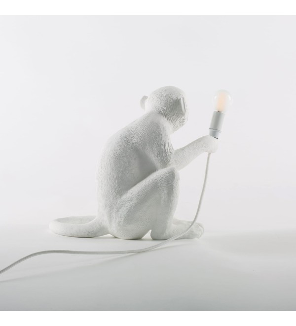 Настольная лампа Seletti Monkey Lamp Sitting (белый)