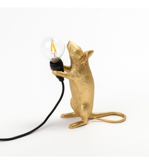 Настольная лампа Seletti Mouse Lamp Standing GOLD USB