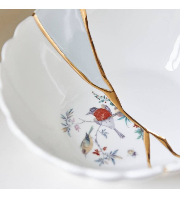 Салатник Seletti Kintsugi (белый, золотой, арт. 09638)