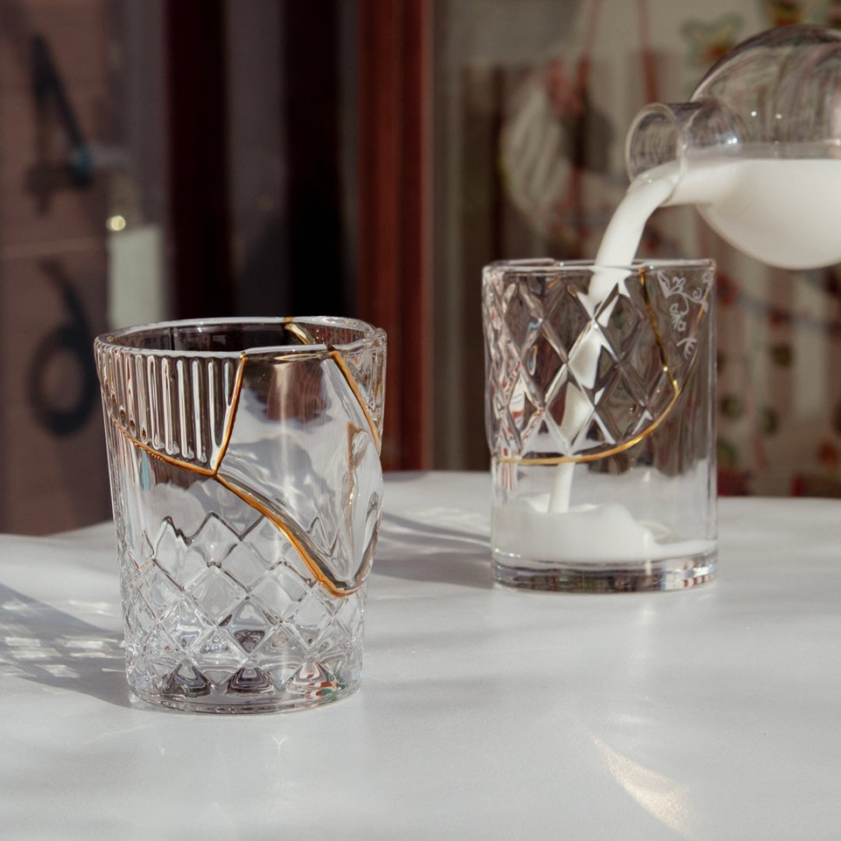 Стакан Seletti Kintsugi (белый, золотой)