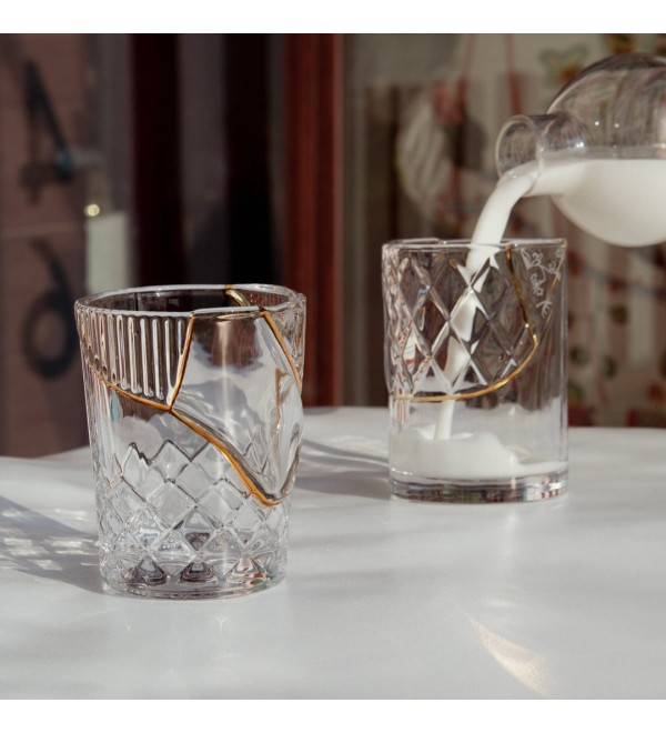 Стакан Seletti Kintsugi (белый, золотой)