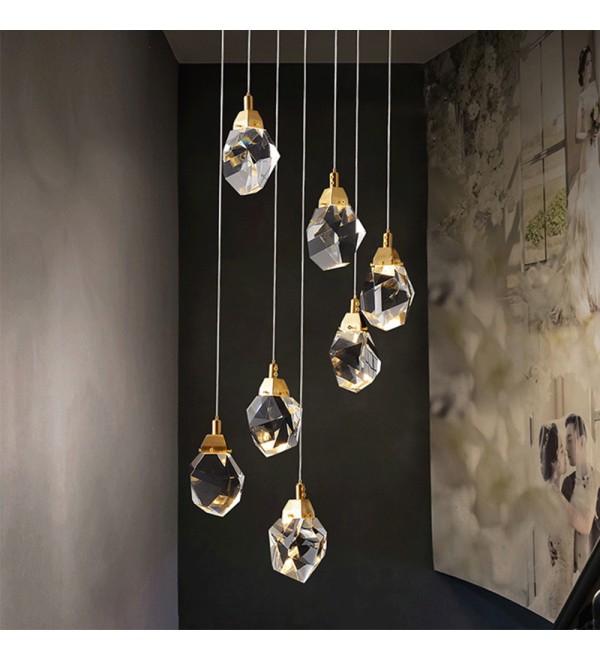 Подвесной светильник Delight Collection Crystal rock 7 gold