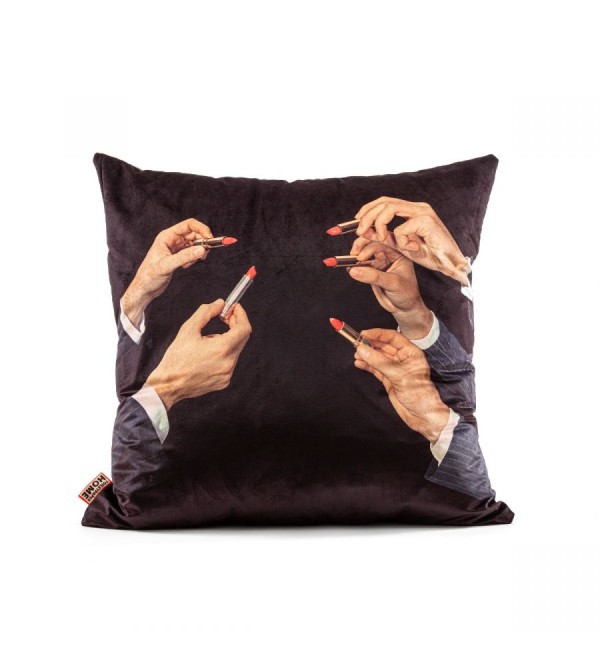 Подушка Seletti Toiletpaper Cushion Lipstick Black (черный, арт. 16470)