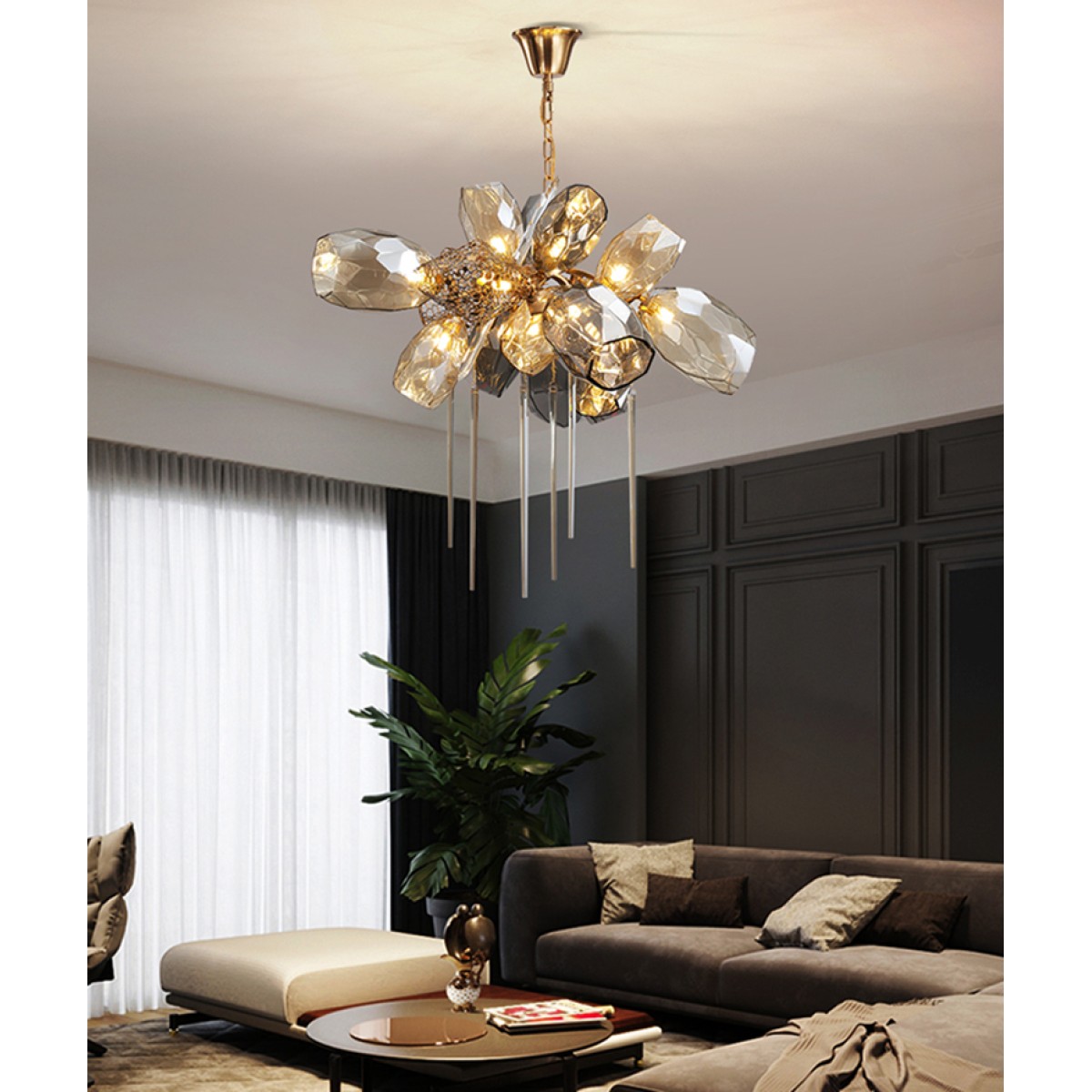 Люстра Delight Collection Britannica 8898P/AL gold/smoky