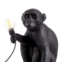 Настольная лампа Seletti Monkey Lamp Sitting (черный)