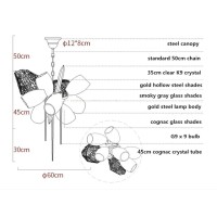 Люстра Delight Collection Britannica 8898P/AS gold/smoky