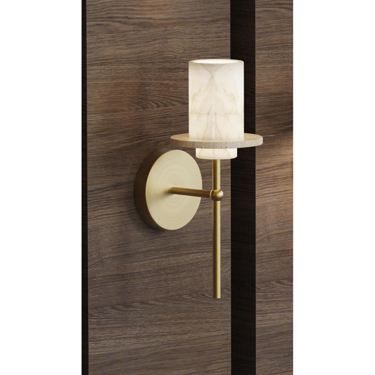Настенный светильник Delight Collection 26533W Brass / White Alabaster / Travertine