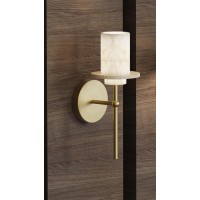 Настенный светильник Delight Collection 26533W Brass / White Alabaster / Travertine