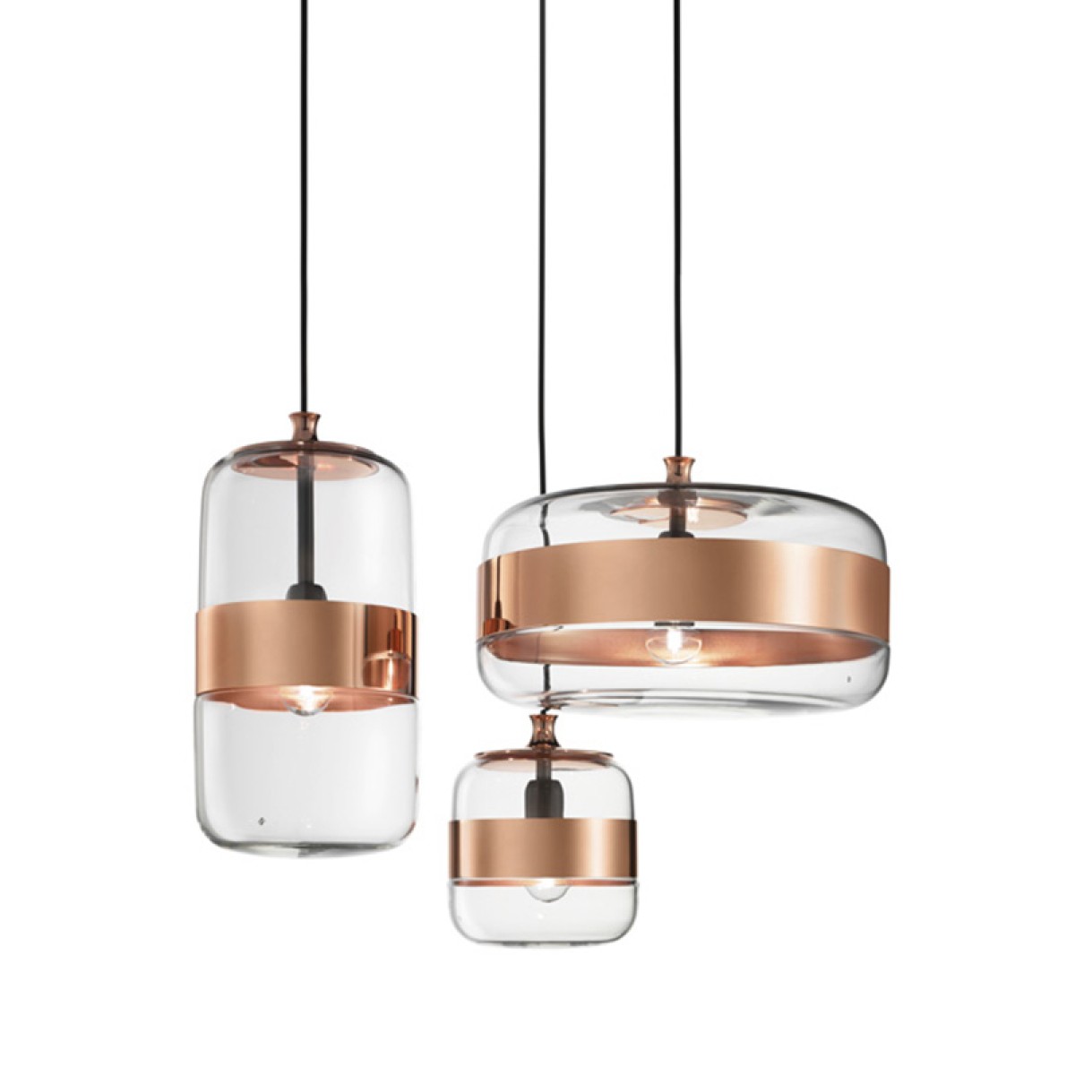 Подвесной светильник Vistosi FUTURA SP M clear/copper
