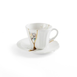 Кофейная пара Seletti Kintsugi (белый, золотой, арт. 09643)
