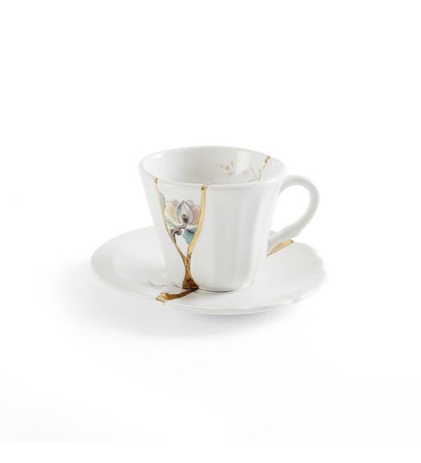 Кофейная пара Seletti Kintsugi (белый, золотой, арт. 09643)