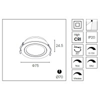 Встраиваемый светильник Delight Collection DA8303DR d.7.5