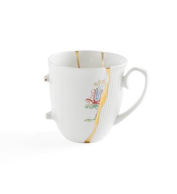 Кружка Seletti Kintsugi (белый, золотой, арт. 09652)