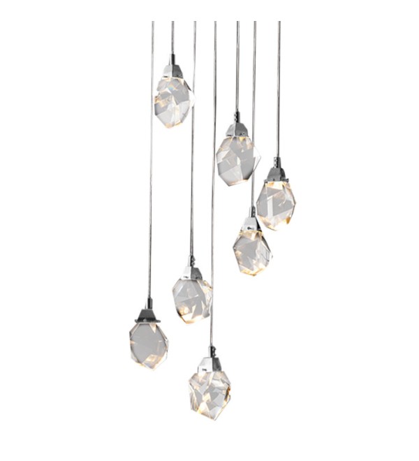 Подвесной светильник Delight Collection Crystal rock 7 chrome