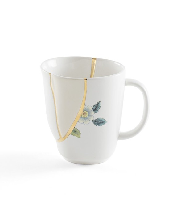 Кружка Seletti Kintsugi (белый, золотой)
