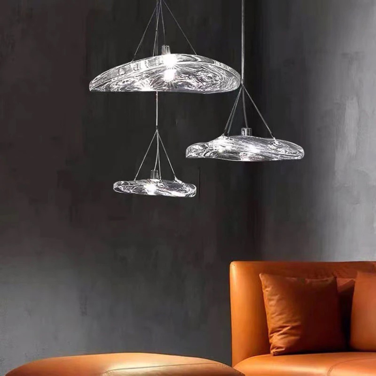 Подвесной светильник Delight Collection Manta 2049P/D200 silver/clear
