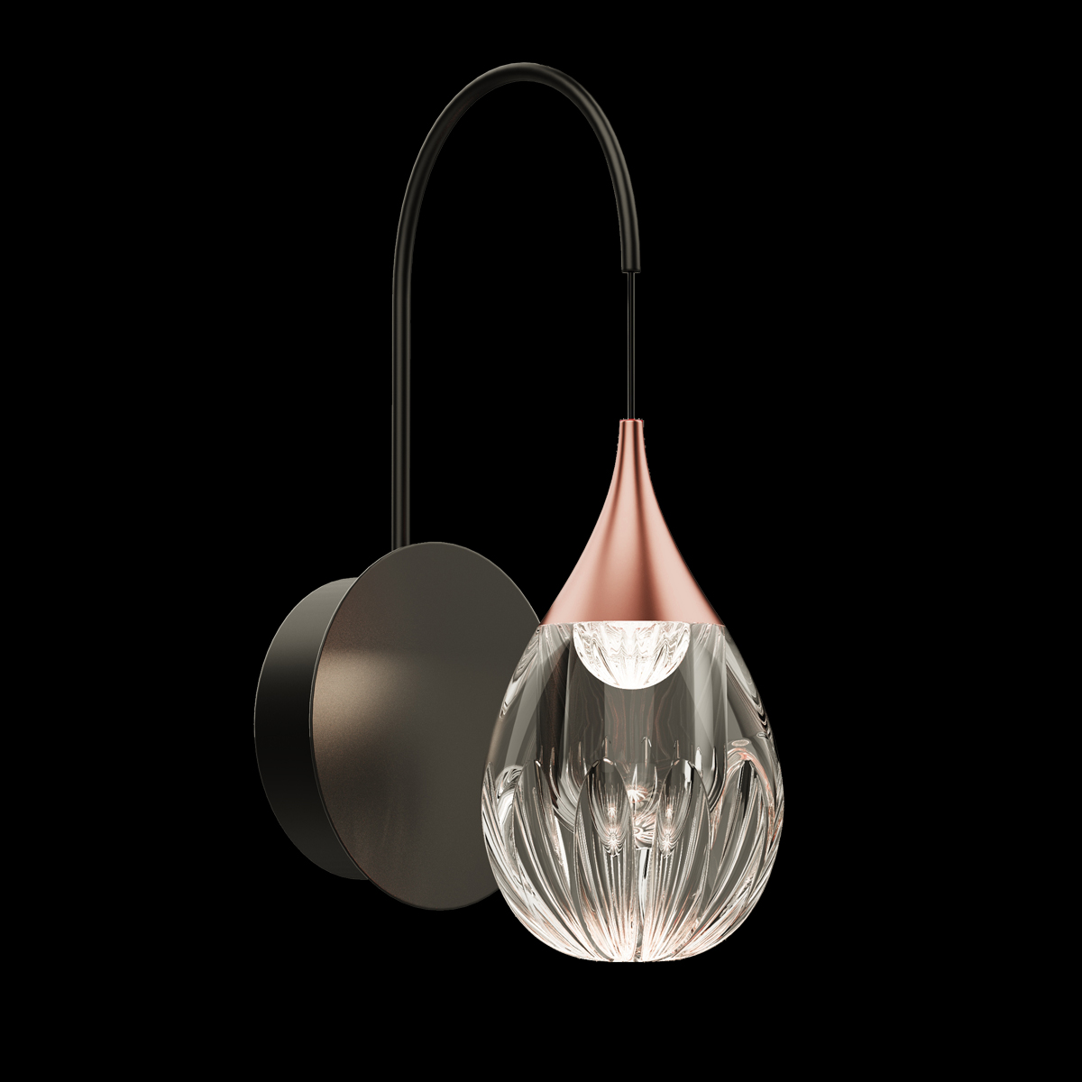 Настенный светильник Delight Collection Stilla MB24001004-1A copper/clear