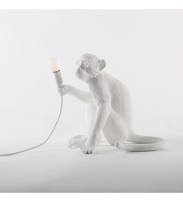 Настольная лампа Seletti Monkey Lamp Sitting (белый)
