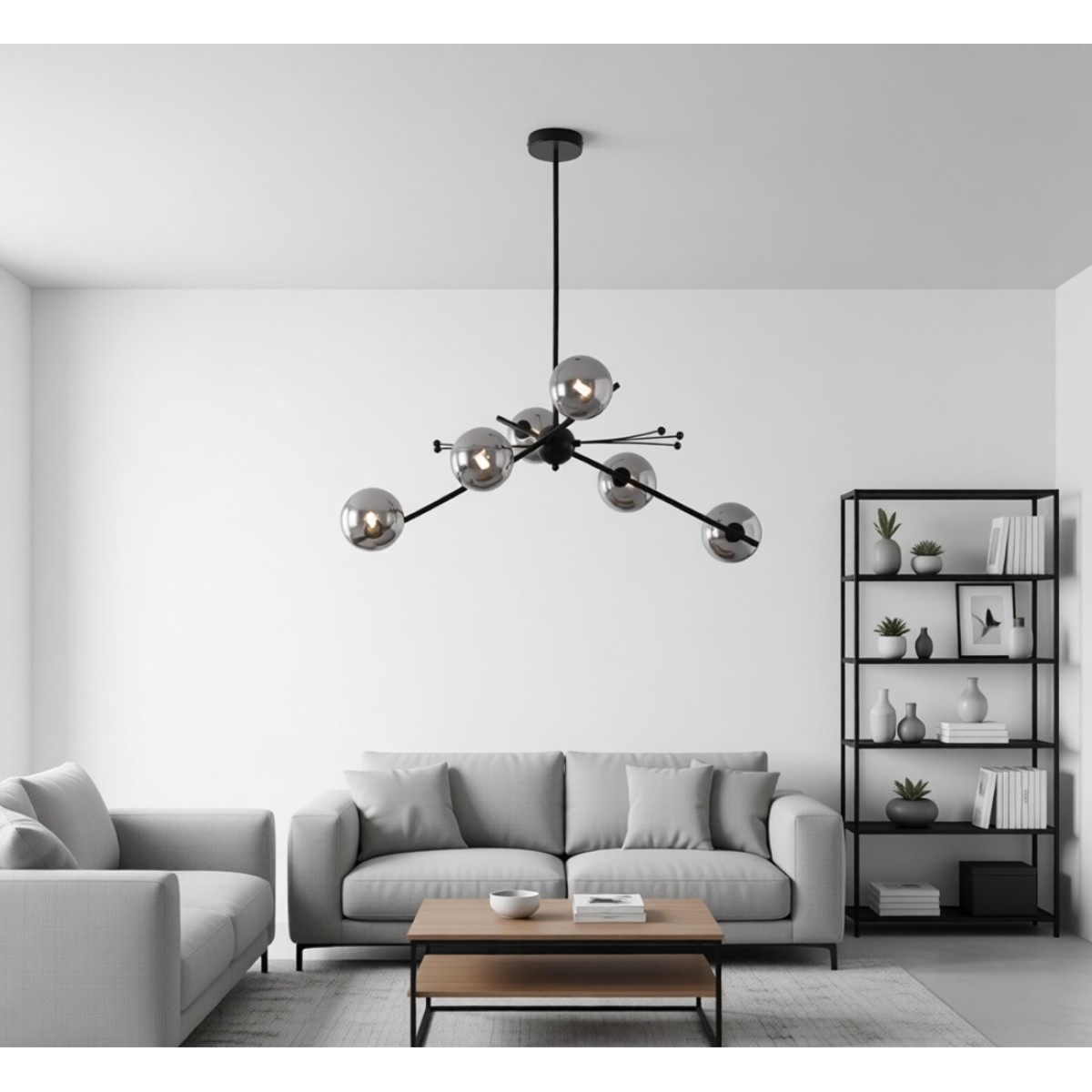 Люстра Delight Collection 9303P-6 black/smoky