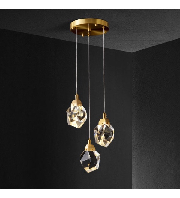 Подвесной светильник Delight Collection Crystal rock II 9701P/3R brass