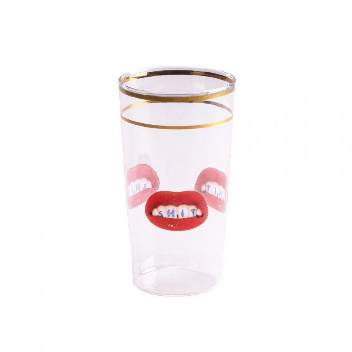 Стакан Seletti Toiletpaper Glass Shit (прозрачный, золотой)