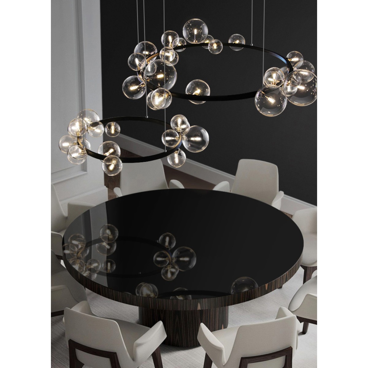 Люстра Delight Collection Art Deco Bubble 8828P/L black/clear