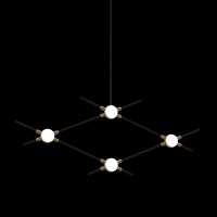 Люстра Delight Collection Molecular 4 black/gold