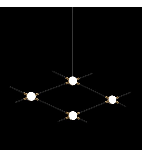 Люстра Delight Collection Molecular 4 black/gold