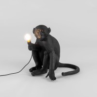 Настольная лампа Seletti Monkey Lamp Sitting (черный)