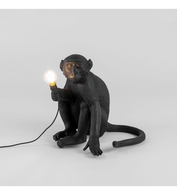 Настольная лампа Seletti Monkey Lamp Sitting (черный)