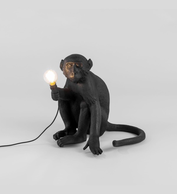 Настольная лампа Seletti Monkey Lamp Sitting (черный)