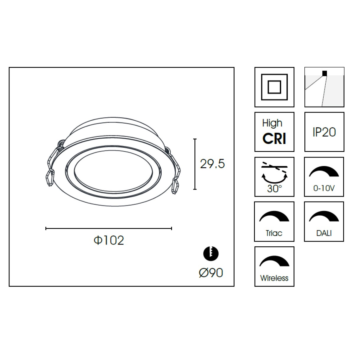 Встраиваемый светильник Delight Collection DA8304DR d.10.2