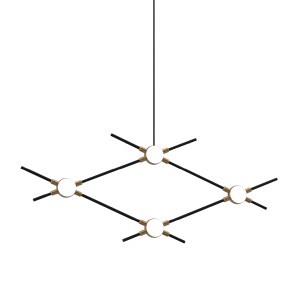 Люстра Delight Collection Molecular 4 black/gold