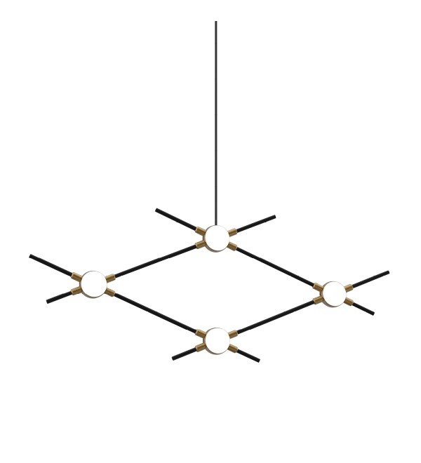 Люстра Delight Collection Molecular 4 black/gold