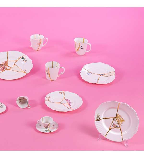 Кружка Seletti Kintsugi (белый, золотой)