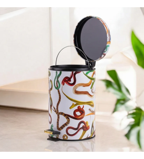 Мусорное ведро Seletti Toiletpaper Home Snakes White 5L