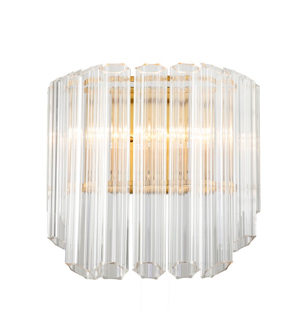 Настенный светильник Delight Collection Vittoria 2C brass/clear