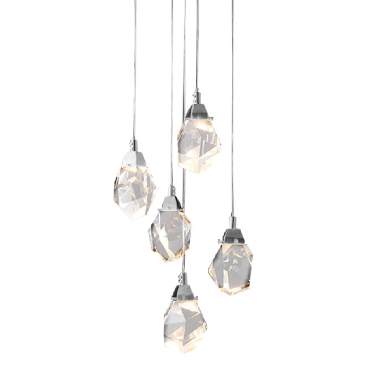 Подвесной светильник Delight Collection Crystal rock 5 chrome