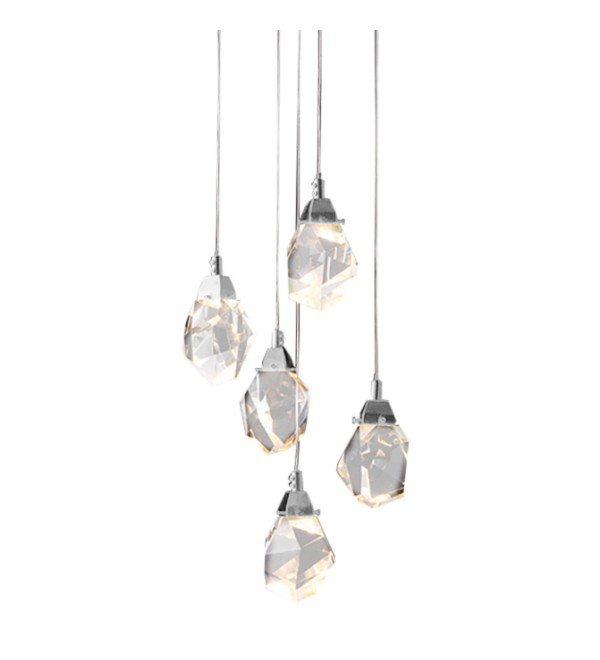 Подвесной светильник Delight Collection Crystal rock 5 chrome