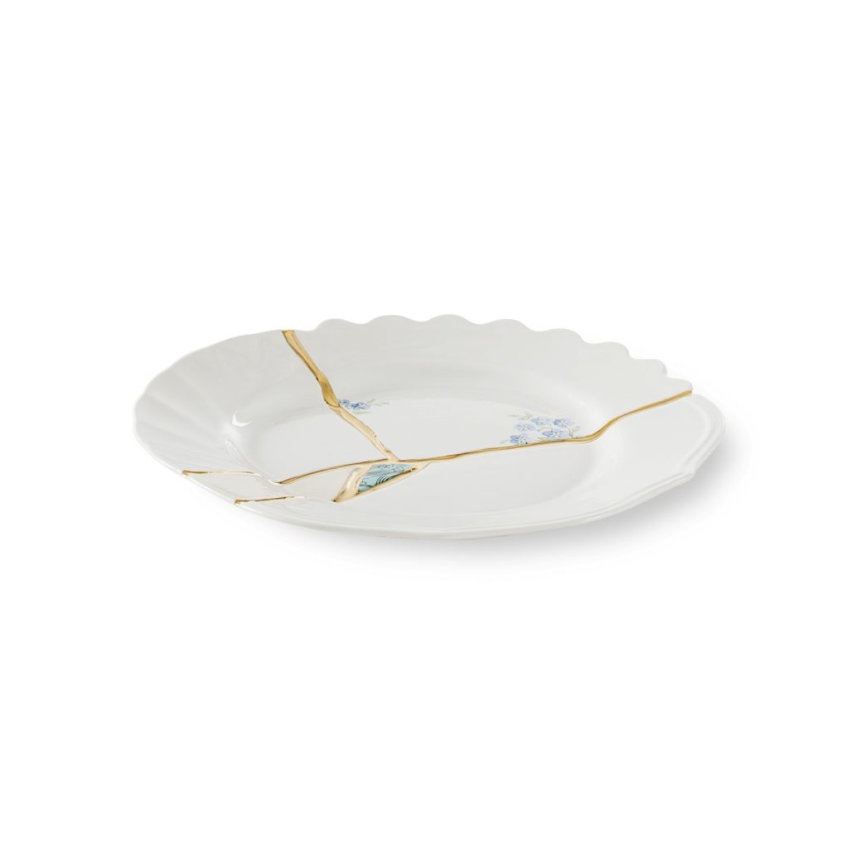 Десертная тарелка Seletti Kintsugi (белый, золотой, арт. 09603)