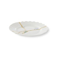 Десертная тарелка Seletti Kintsugi (белый, золотой, арт. 09603)