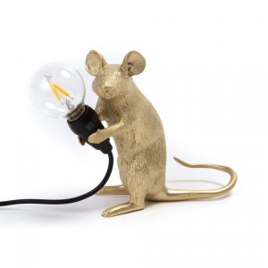 Настольная лампа Seletti Mouse Lamp Sitting GOLD USB