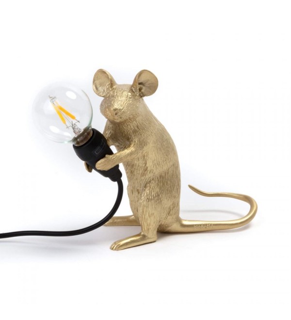 Настольная лампа Seletti Mouse Lamp Sitting GOLD USB