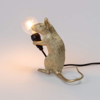 Настольная лампа Seletti Mouse Lamp Sitting GOLD USB