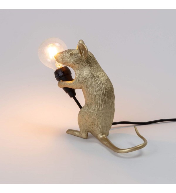 Настольная лампа Seletti Mouse Lamp Sitting GOLD USB